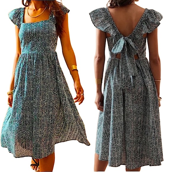 Banana Republic Dresses & Skirts - Banana Republic Factory Cotton Tie Back Midi Dress Size Medium